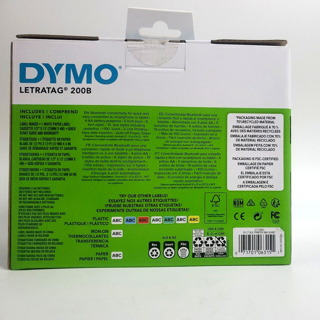 Dymo Letratag 200B Bluetooth