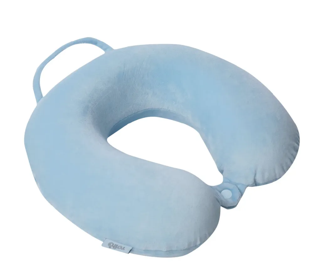 [ALM-TOT-1321] Almohada Viajera Memory Foam Cuello Totto Pylot 29x10 Cm Lavable (Azul)