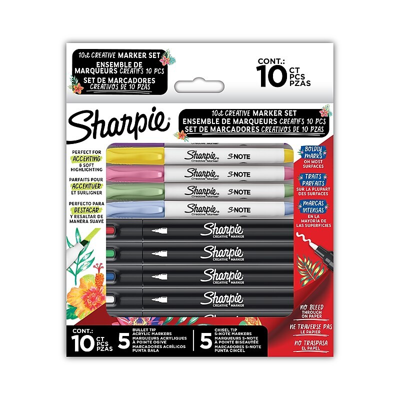 [MAR-SHA-1333] Marcador Y Destacador Acrílico Sharpie Holiday  Pack 10