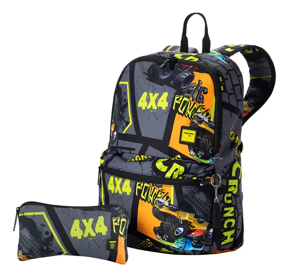 [MOC-TOT-1352] Mochila / Morral Escolar Dragonar Totto Pack: Mochila + Estuche (Gris)