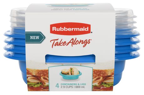 [CON-RUB-1406] Contenedores Herméticos 669 Ml Rubbermaid Set 4