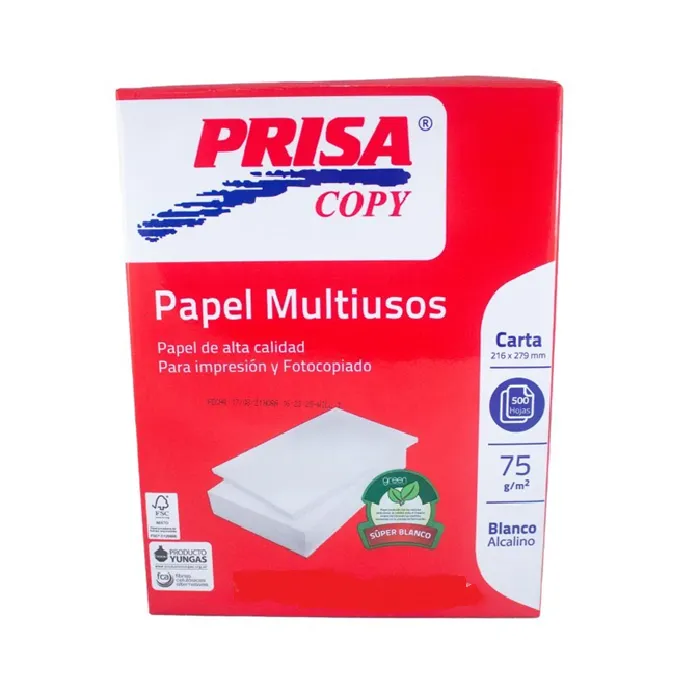 Resma Papel Blanco Carta 75grs 500 Hojas