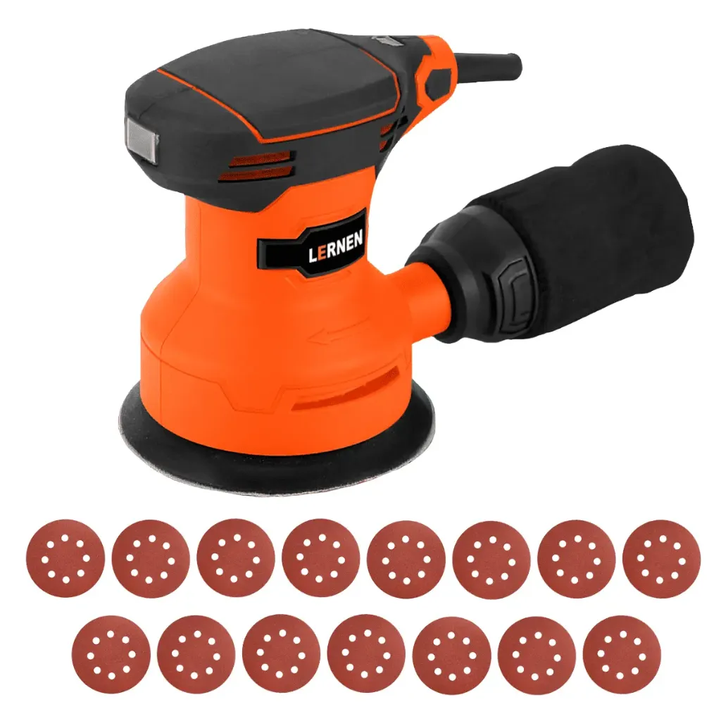 [LIJ-LER-1505] Lijadora Roto Orbital 350 W - Con Lijas De Repuesto Color Naranja Frecuencia 50 Lernen