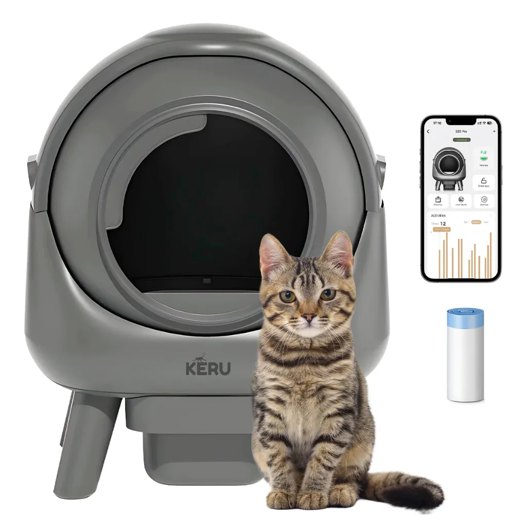 Arenero Inteligente Automático KERU EC Para Gatos Con App Y Conexión Wifi - Autolimpiante