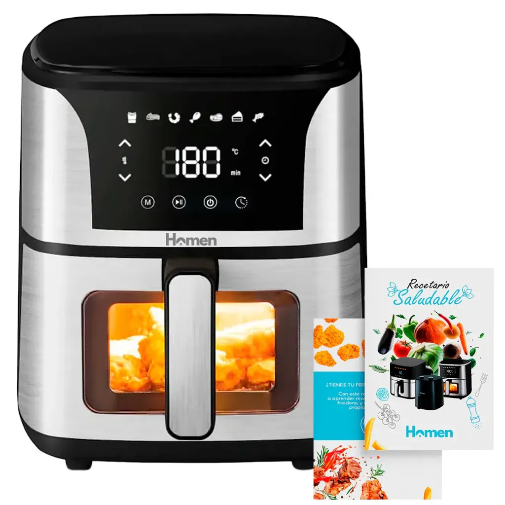 [FRE-HOM-1563] Freidora de Aire 5.5 Litros 1.350W Homen con Panel Touch — Mayor capacidad y control
